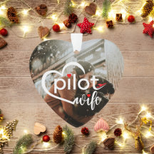 Piloot Vrouw Typografie Hart & Vliegtuig, Schattig