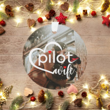 Piloot Vrouw Typografie Hart & Vliegtuig, Schattig