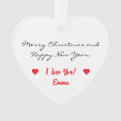 Piloot Vrouw Typografie Hart & Vliegtuig, Schattig Ornament (achterkant)