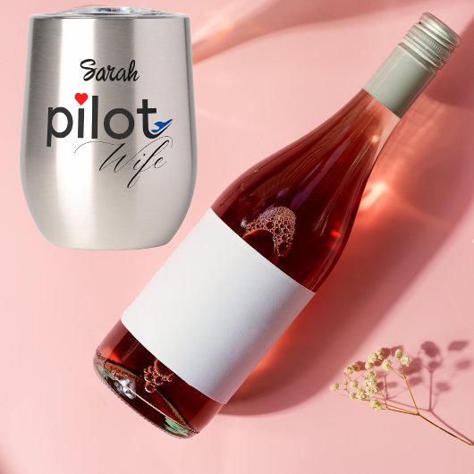 Piloot Vrouw Typografie & Vliegtuig Eenvoudig, Min