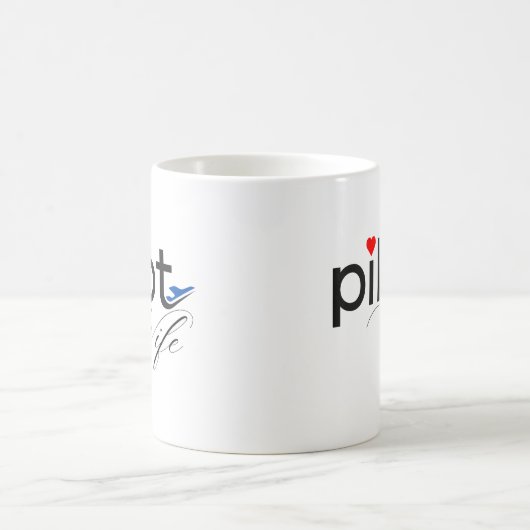 Piloot Vrouw Typografie & Vliegtuig Eenvoudig, Min Koffiemok (Center)