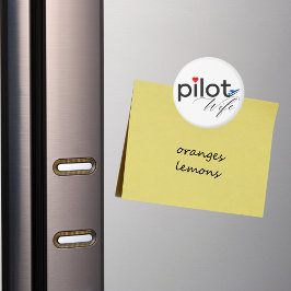 Piloot Vrouw Typografie & Vliegtuig Eenvoudig, Min Magneet