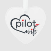 Piloot Vrouw Typografie & Vliegtuig Eenvoudig, Min Ornament (voorkant)