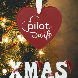 Piloot Vrouw Typografie & Vliegtuig Eenvoudig, Min Ornament