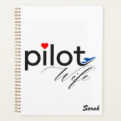 Piloot Vrouw Typografie & Vliegtuig Eenvoudig, Min Planner (Voorkant)