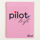 Piloot Vrouw Typografie & Vliegtuig Eenvoudig, Min Planner (Voorkant)