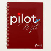 Piloot Vrouw Typografie & Vliegtuig Eenvoudig, Min Planner (Voorkant)