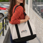 Piloot Vrouw Typografie & Vliegtuig Eenvoudig, Min Tote Bag