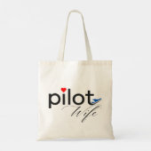 Piloot Vrouw Typografie & Vliegtuig Eenvoudig, Min Tote Bag (Achterkant)