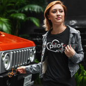 Piloot Vrouw Typografie & Vliegtuig Eenvoudig, Min Tri-Blend Shirt