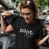 Piloot Vrouw Typografie & Vliegtuig Eenvoudig, Min Tri-Blend Shirt