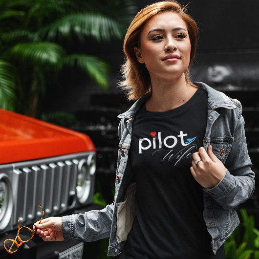 Piloot Vrouw Typografie & Vliegtuig Eenvoudig, Min Tri-Blend Shirt