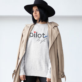 Piloot Vrouw Typografie & Vliegtuig Eenvoudig, Min Trui