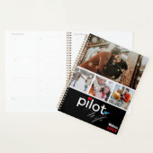 Piloot vrouw typografie & vliegtuig, minimalistisc planner (Display)