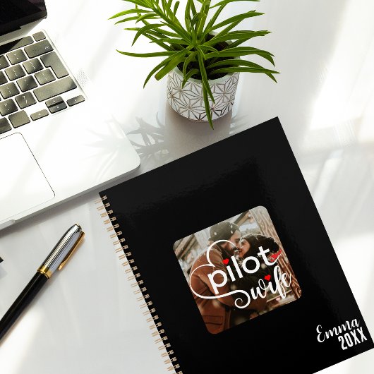 Piloot Vrouw Typografie & Vliegtuigfoto, Personali Planner