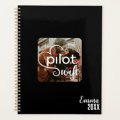 Piloot Vrouw Typografie & Vliegtuigfoto, Personali Planner (Voorkant)