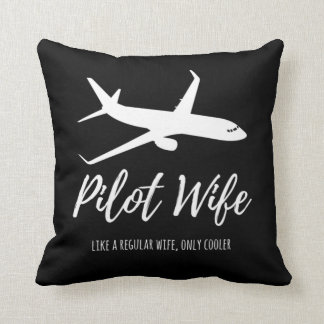 Piloot Wife Funny Cute Airplane Aviation Gift Desi Kussen