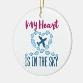 Piloot Wife mijn hart ligt in de hemel Keramisch Ornament (Links)