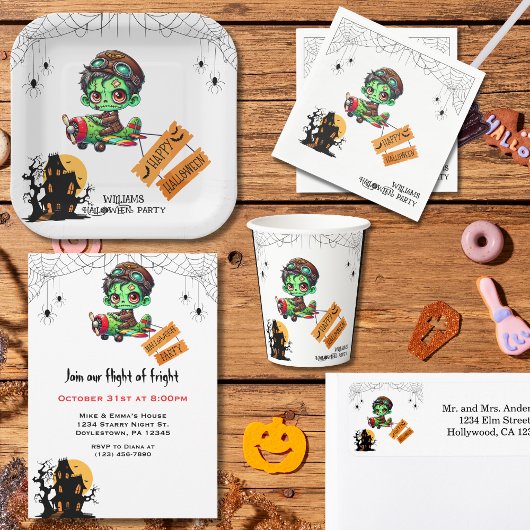 Piloot Zombie vliegt Vliegtuig & Bat Grappig Hallo Sticker