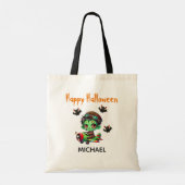 Piloot Zombie vliegt Vliegtuig & Bat Grappig Hallo Tote Bag (Achterkant)