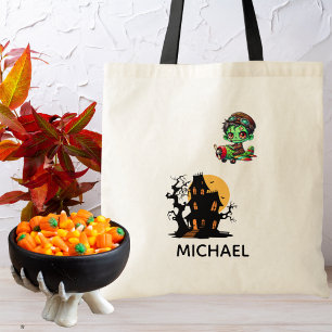 Piloot Zombie vliegt Vliegtuig & Bat Grappig Hallo Tote Bag