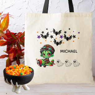 Piloot Zombie vliegt Vliegtuig & Bat Grappig Hallo Tote Bag