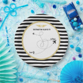 Pilootbestemming vliegtuig & vleugels papieren bordje (Feest)