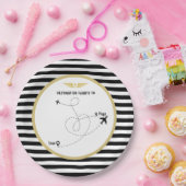 Pilootbestemming vliegtuig & vleugels papieren bordje (Feest)