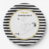 Pilootbestemming vliegtuig & vleugels papieren bordje (Voorkant)