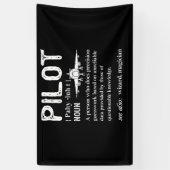 Pilootdefinitie die het vliegtuig overvliegt spandoek (Verticaal)