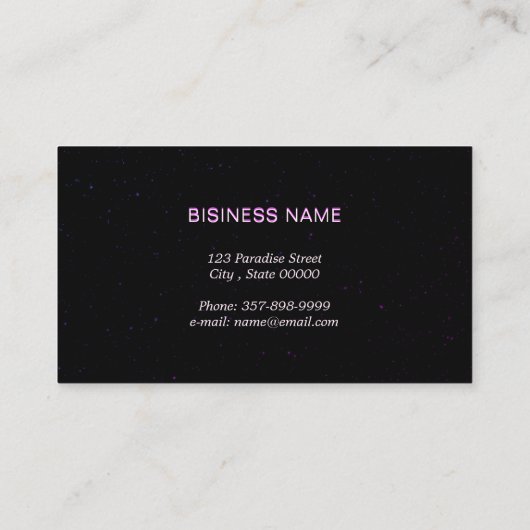 Pilootinstructeur in roze neon visitekaartje (Achterkant)