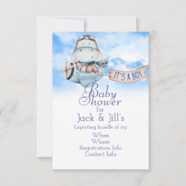 Pilootnijlpaard kondigt babyjongen aan kaart