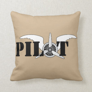 Pilootplannen met Propeller Aviation Theme Kussen