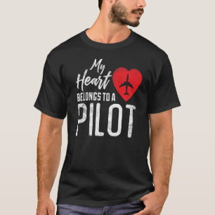 Piloot's vrouw luchtvaart luchtvaartmaatschappij p t-shirt