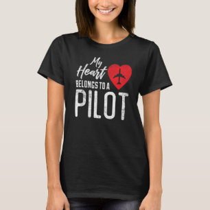 Piloot's vrouw luchtvaart luchtvaartmaatschappij p t-shirt