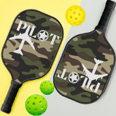 Piloottypografie en camouflage van militaire vlieg pickleball paddle