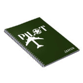 Piloottypografie & Vliegtuig, Minimalistisch, Pers Notitieboek (Rechterzijde)