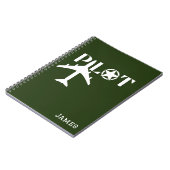 Piloottypografie & Vliegtuig, Minimalistisch, Pers Notitieboek (Linkerzijde)