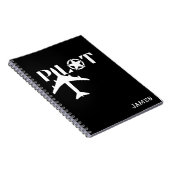 Piloottypografie & Vliegtuig, Minimalistisch, Pers Notitieboek (Rechterzijde)