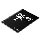 Piloottypografie & Vliegtuig, Minimalistisch, Pers Notitieboek (Linkerzijde)