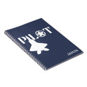 Piloottypografie & Vliegtuig, Minimalistisch, Pers Notitieboek (Rechterzijde)