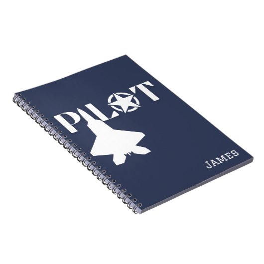 Piloottypografie & Vliegtuig, Minimalistisch, Pers Notitieboek (Rechterzijde)