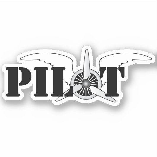 Pilootvleugels Sticker (Voorkant)