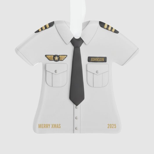 Pilot Airplane Captain Aviation Christmas Ornament (voorkant)