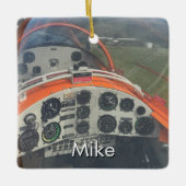 Pilot Airplane cockpit photo Aviation Christmas Keramisch Ornament (Voorkant)