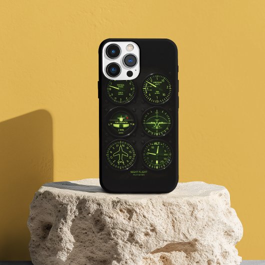 Pilot Airplane Night Flight Instruments Aviation iPhone Hoesje
