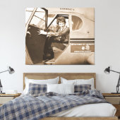 Pilot Amelia Earhart 1936 Canvas Afdruk (Insitu (Slaapkamer))