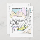 Pilot April Fools Cartoon Funny Gifts & T - shirts Briefkaart (Voorkant / Achterkant)