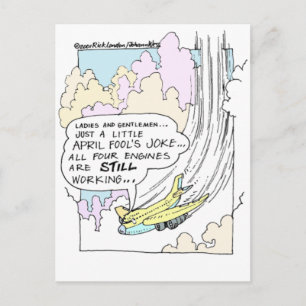 Pilot April Fools Cartoon Funny Gifts & T - shirts Briefkaart