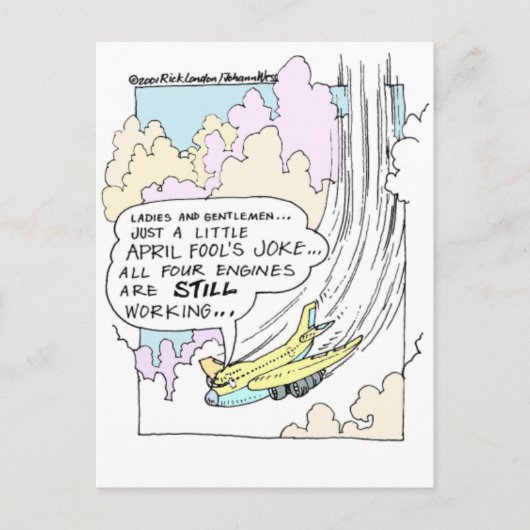 Pilot April Fools Cartoon Funny Gifts & T - shirts Briefkaart (Voorkant)
